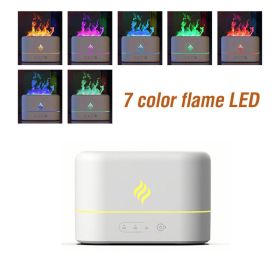 1pc Simulation Flame Ultrasonic Humidifier; Aromatherapy Diffuser; 7 Colors Lighting Diffuser; USB Free Filter Essential Oil Diffuser Air Freshen (Color: White)